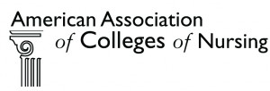 Logo of the American Association of Colleges of Nursing, featuring a stylized column on the left.